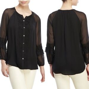 Elegant DVF TAYLOR Black Lace Women's Top